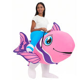 Tuasry Inflatable Riding Fish Costume Funny Blow Up Ride On Costume