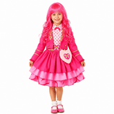 Girls Descendants Wicked Wonderland Pink Dress Kid Princess Halloween Costume