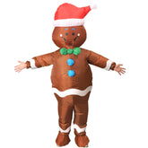 Gingerbread Man Costume Inflatable Christmas Blow Up Funny Suit Tusary