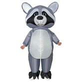 Inflatable Raccoon Costume Adult Blow up Gray Raccoon Funny Party Halloween Suit