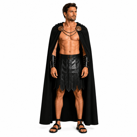 Agamemnon Odyssey Costume Black Greek Warrior Armor Outfit Halloween Cosplay Suit