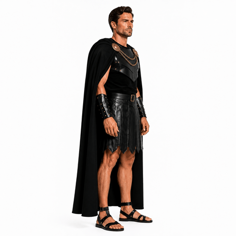 Agamemnon Odyssey Costume Black Greek Warrior Armor Outfit Halloween Cosplay Suit