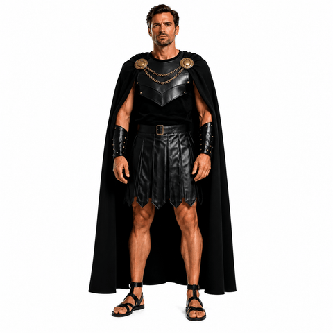 Agamemnon Odyssey Costume Black Greek Warrior Armor Outfit Halloween Cosplay Suit