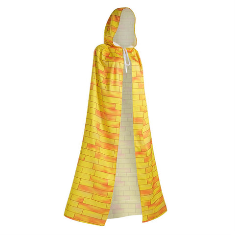 Adult Brick Road Yellow Hooded Cloak Lightweight Witch Robe Halloween Party Costume