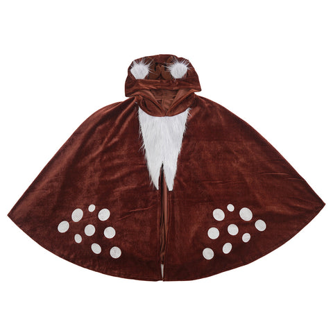 Women Christmas Reindeer Poncho Cozy Xmas Deer Hooded Cloak Winter Cape