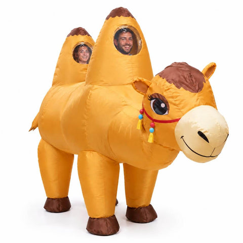 Couple Inflatable Camel Costume Adult Two Person Funny Blow Up Halloween Party Suit
