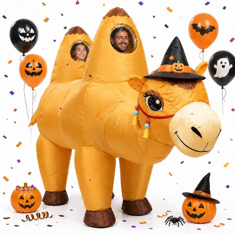 Couple Inflatable Camel Costume Adult Two Person Funny Blow Up Halloween Party Suit