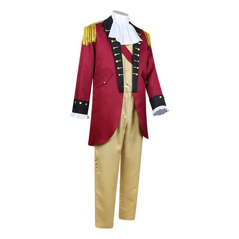 Founding Father Costume for Men 7Pcs George Washington Outfit Colonial Group Halloween Party Suit
