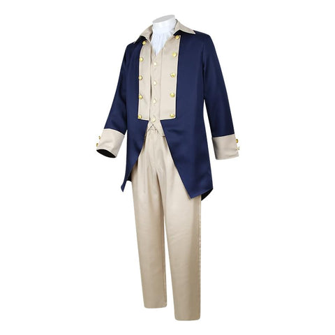 Men Founding Father Costume George Washington Outfit Colonial American Halloween Party Suit