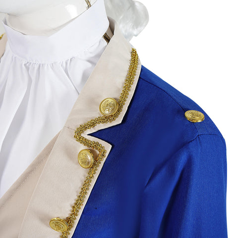 Kids Founding Father Costume Adult 6Pcs Colonial Gentleman Costume with Wig & Tricorne Hat