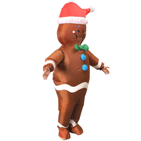 Gingerbread Man Costume Inflatable Christmas Blow Up Funny Suit Tusary