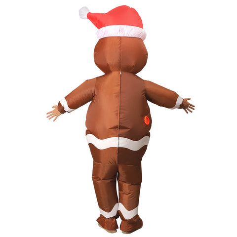 Gingerbread Man Costume Inflatable Christmas Blow Up Funny Suit Tusary