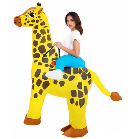 Tusary Giraffe Inflatable Costume Adult Blow Up Halloween Party Suit