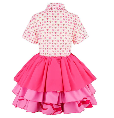 Girls Descendants Wicked Wonderland Pink Dress Kid Princess Halloween Costume