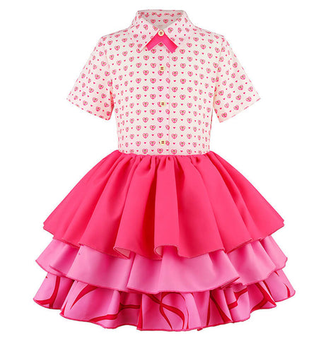 Girls Descendants Wicked Wonderland Pink Dress Kid Princess Halloween Costume