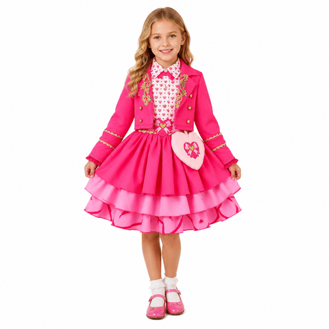 Girls Descendants Wicked Wonderland Pink Dress Kid Princess Halloween Costume