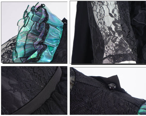 Girls Elphaba Costume New Black Dress Witch Halloween Cosplay Suit Tusary