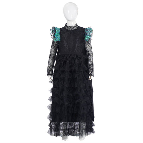 Girls Elphaba Costume New Black Dress Witch Halloween Cosplay Suit Tusary