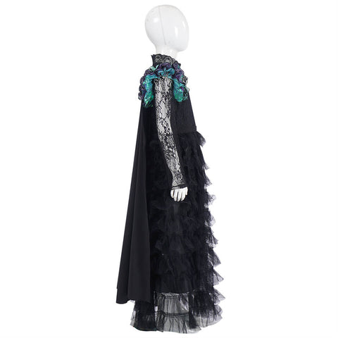 Girls Elphaba Costume New Black Dress Witch Halloween Cosplay Suit Tusary