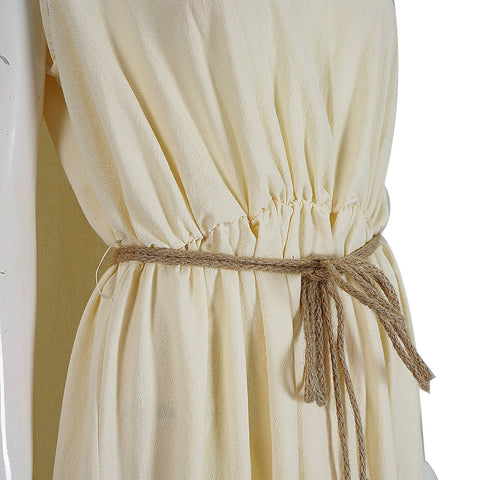 Helen of Troy Odyssey 2026 Costume Helen Beige Dress Halloween Party Cosplay Suit