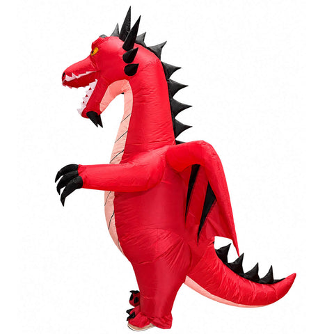 Inflatable Dragon Costume Adult Red Dragon Funny Halloween Party Suit