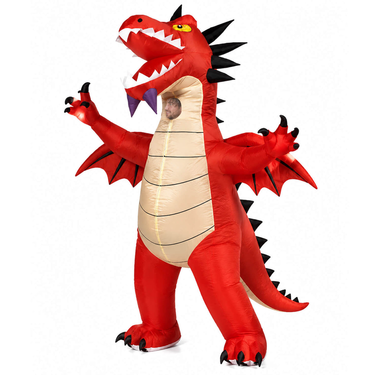 Inflatable Dragon Costume Adult Red Dragon Funny Halloween Party Suit