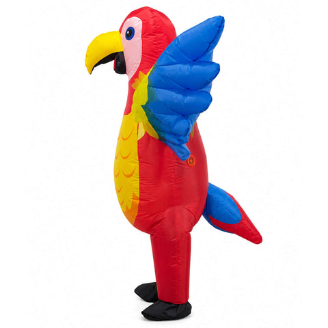 Adult Inflatable Parrot Costume | Funny Tropical Bird Blow Up Suit for Halloween Party Events