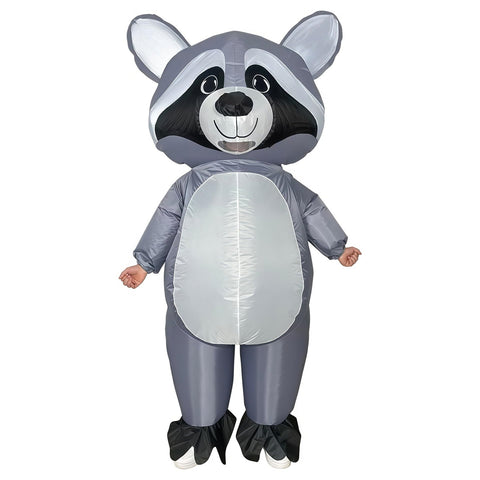 Inflatable Raccoon Costume Adult Blow up Gray Raccoon Funny Party Halloween Suit