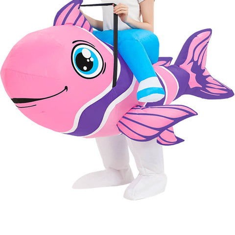 Tuasry Inflatable Riding Fish Costume Funny Blow Up Ride On Costume