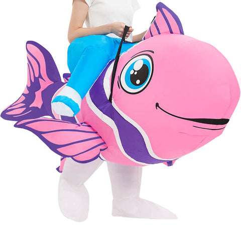 Tuasry Inflatable Riding Fish Costume Funny Blow Up Ride On Costume