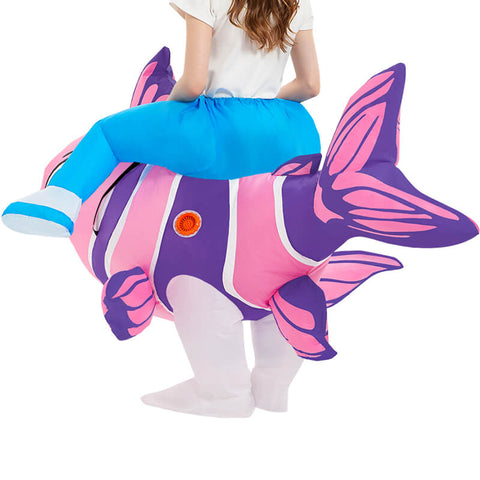 Tuasry Inflatable Riding Fish Costume Funny Blow Up Ride On Costume