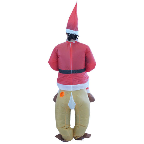Inflatable Santa Claus Costume Adult Christmas Reindeer Riding on Costume Suit
