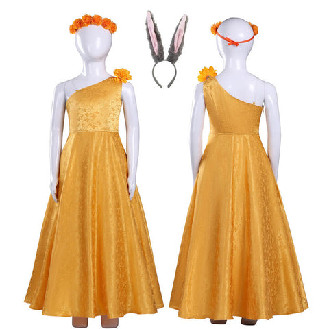 Girls Judy Hopps Yellow Dress Kids Judy Halloween Cosplay Outfit Tusary