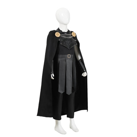Kids Agamemnon Odyssey Costume Black Greek Warrior Armor Outfit Halloween Cosplay Suit