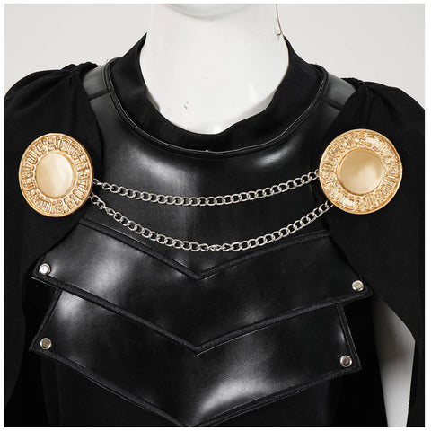 Kids Agamemnon Odyssey Costume Black Greek Warrior Armor Outfit Halloween Cosplay Suit