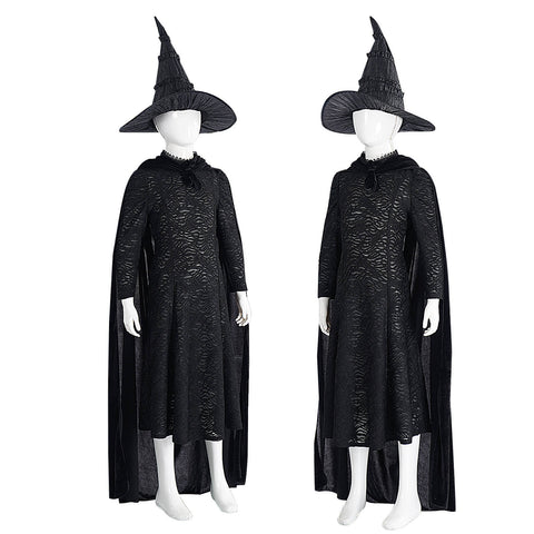 Kids Elphaba Costume Adult Elphaba Black Dress Witch Halloween Cosplay Suit Tusary