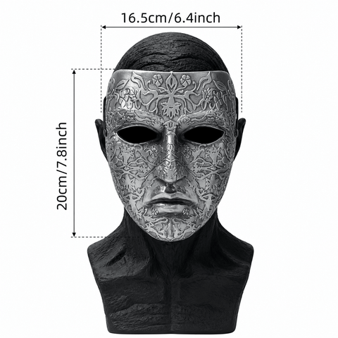 King Baldwin IV Mask – Medieval Silver Venetian Style Face Mask for Halloween Costume