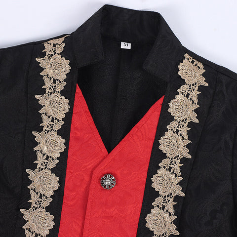 Womens Medieval Victorian Embroidery Jacket Punk & Gothic Medieval Renaissance Coat