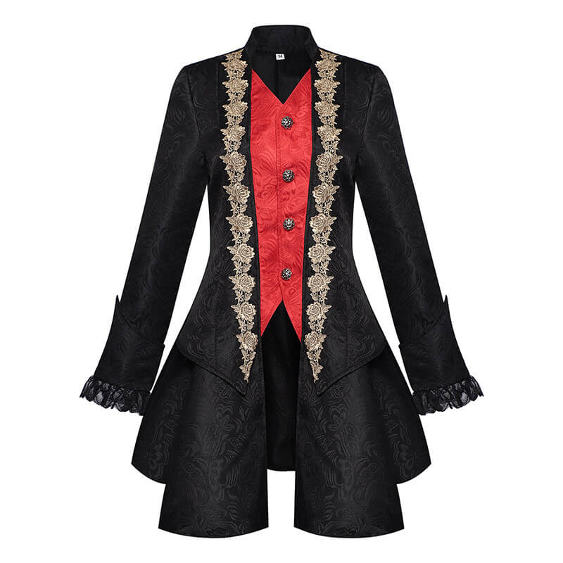 Womens Medieval Victorian Embroidery Jacket Punk & Gothic Medieval Renaissance Coat