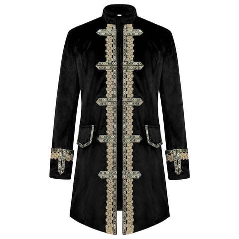 Men Steampunk Vintage Tailcoat Gothic Victorian Frock Coat Jacket