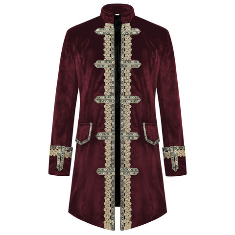 Men Steampunk Vintage Tailcoat Gothic Victorian Frock Coat Jacket
