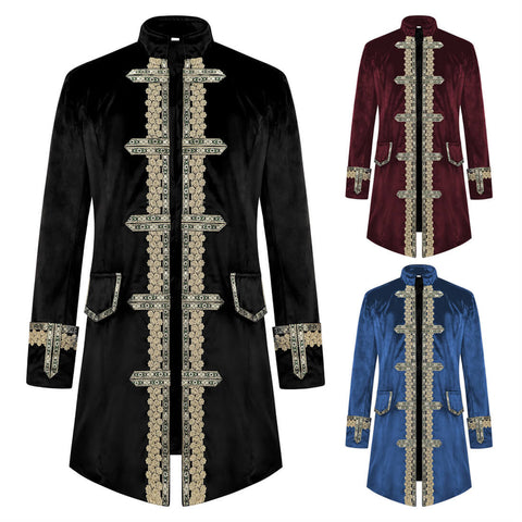 Men Steampunk Vintage Tailcoat Gothic Victorian Frock Coat Jacket