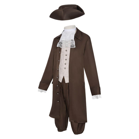 Minuteman Costume 7Pcs Founding Father Costume Set George Washington Outfit Halloween Cosplay Suit