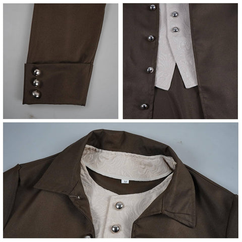 Minuteman Costume 7Pcs Founding Father Costume Set George Washington Outfit Halloween Cosplay Suit