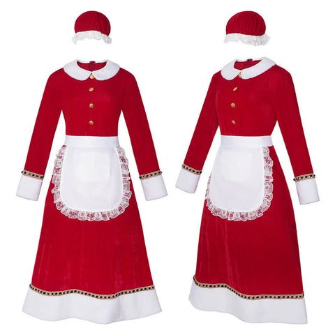 Mrs. Claus Costume Miss Santa Clause Dress Women Christmas Costume Suit