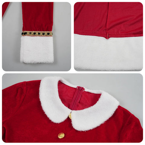 Mrs. Claus Costume Miss Santa Clause Dress Women Christmas Costume Suit