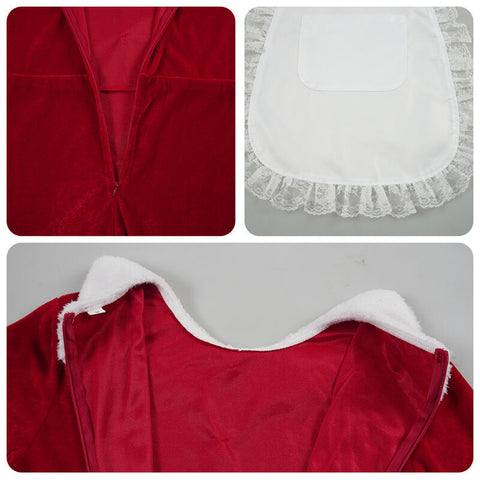 Mrs. Claus Costume Miss Santa Clause Dress Women Christmas Costume Suit