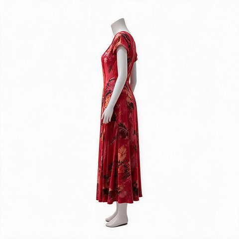 Patricia Widows Bay Costume Red Floral Dress Halloween Cosplay Outfit