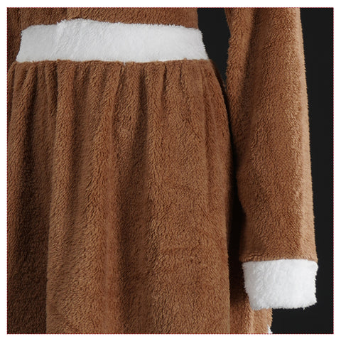 Cute Reindeer Animal Dress Khaki Elk Loose Pajamas Christmas Costume Women Tusary