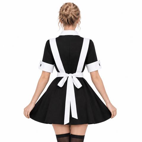 Women Rocky Horror Magenta Costume Gothic Maid Costume with Apron